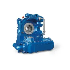 Niebieski zwalniacz (retarder) z elementami hydraulicznymi, gotowy do montażu w pojeździe.
