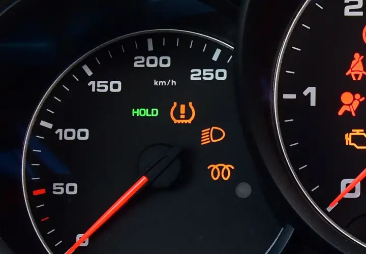 Kontrolka TPMS co to? Wskaźnik ciśnienia w oponach świeci się, informując o problemie.