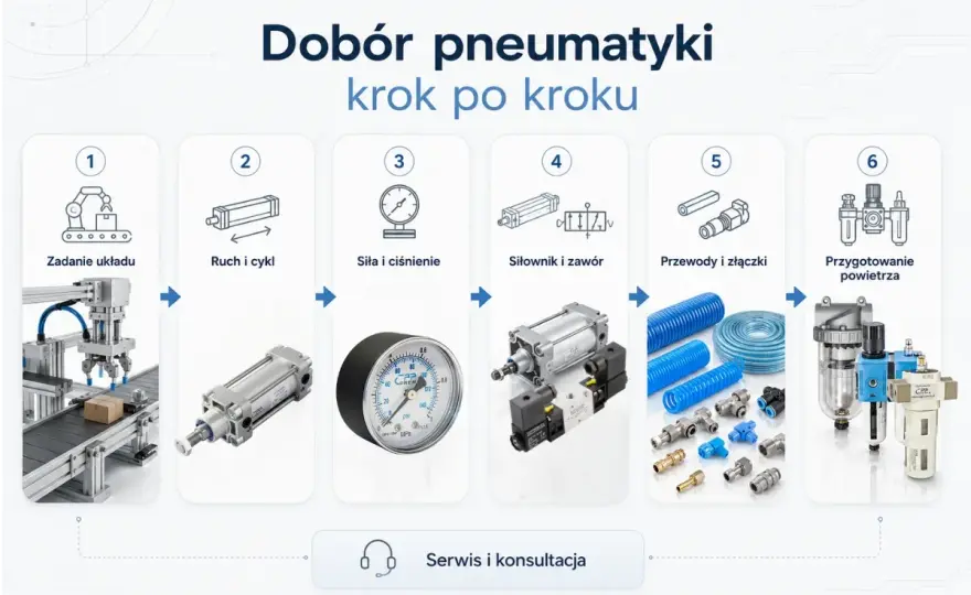 Budowa siłownika pneumatycznego - elementy i dobór