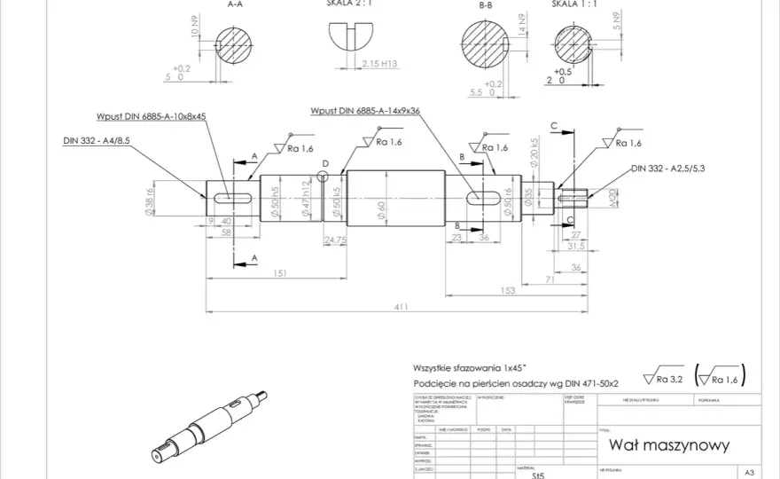 Gwinty trapezowe Tr - tabela wymiarów i dobór nakrętki
