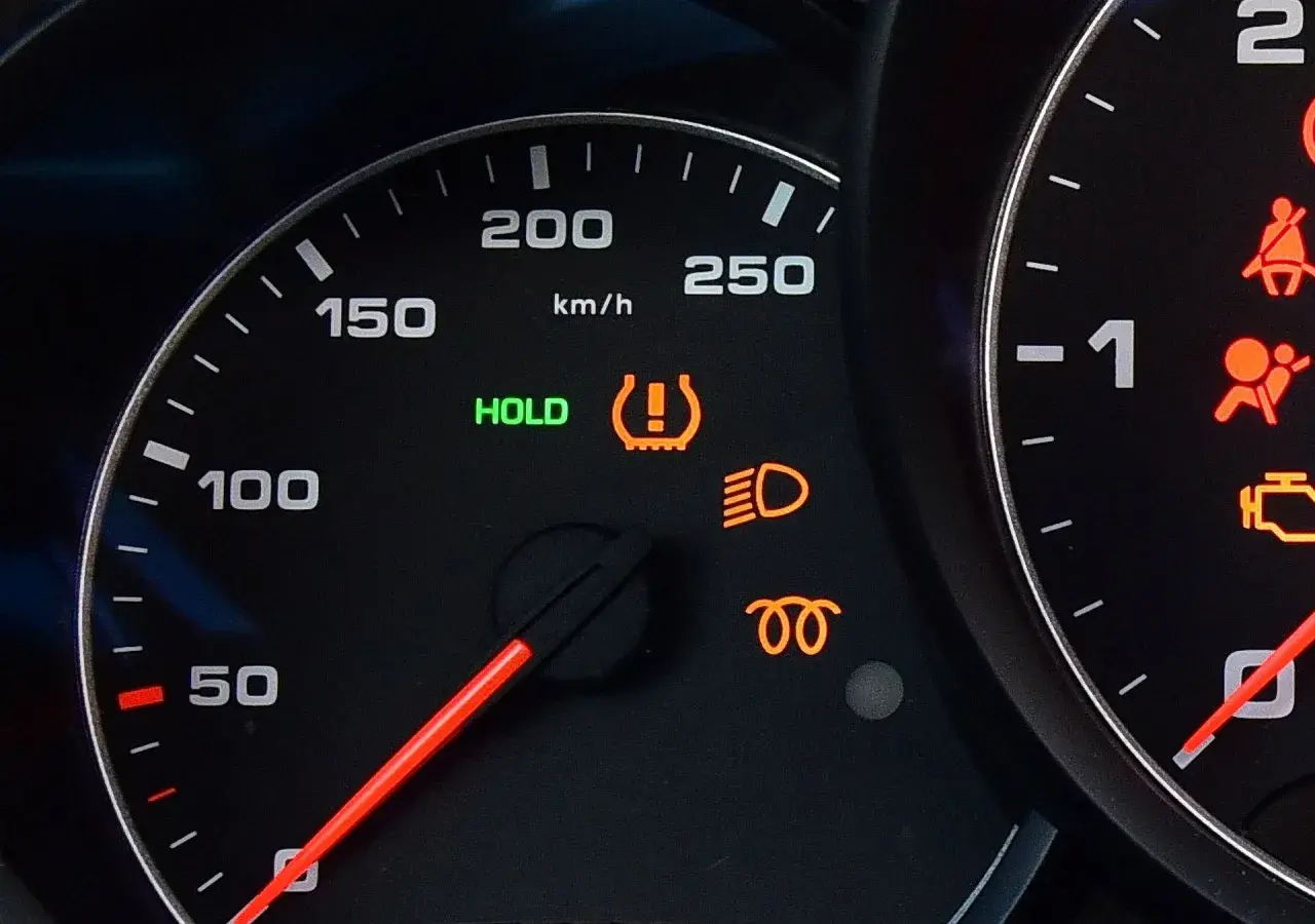 Kontrolka TPMS co to? Wskaźnik ciśnienia w oponach świeci się, informując o problemie.