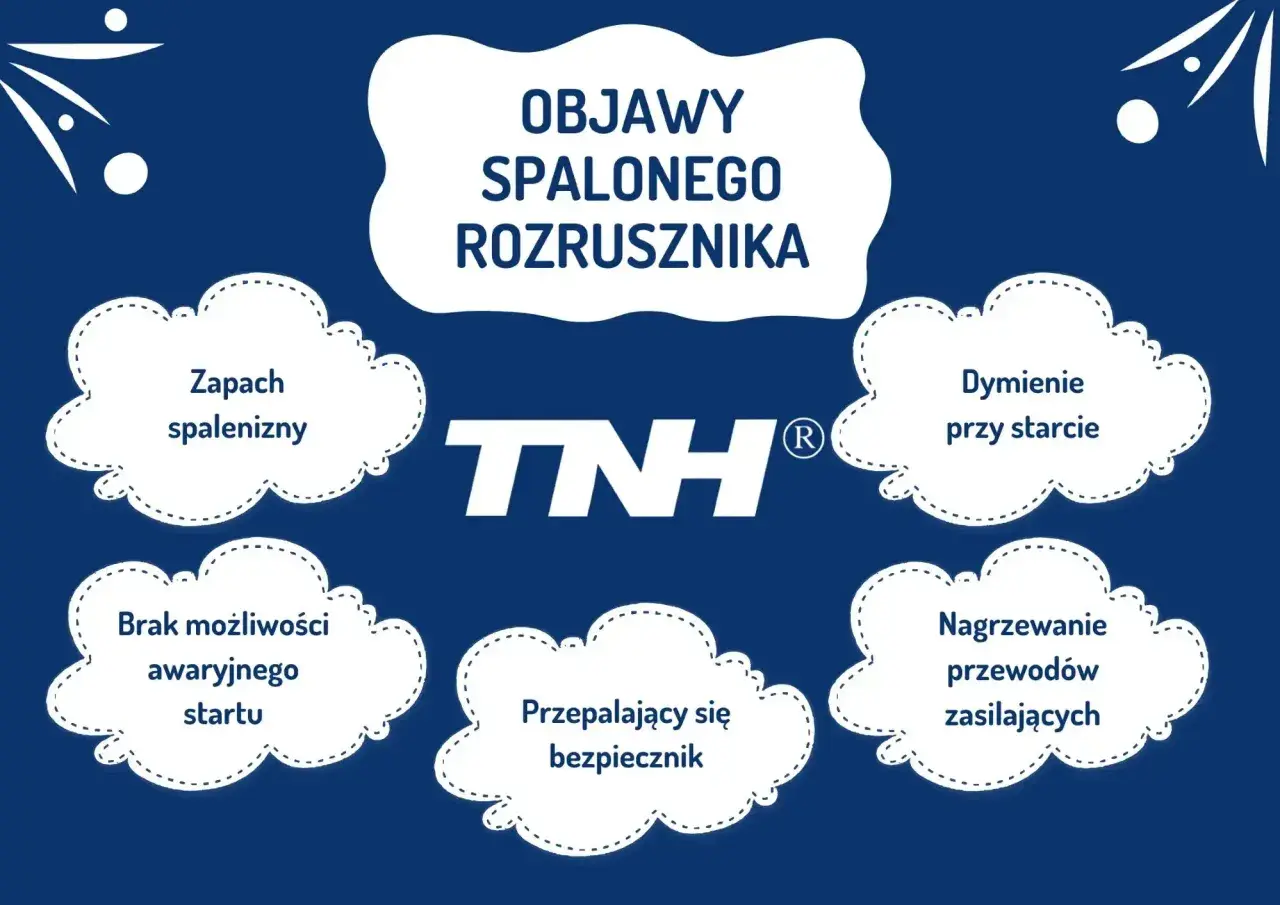 Objawy spalonego rozrusznika: zapach spalenizny, dymienie, brak możliwości awaryjnego startu, przepalający się bezpiecznik, nagrzewanie przewodów.