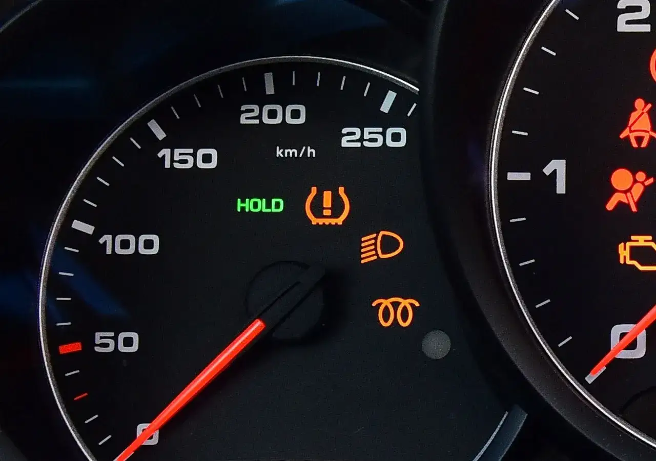 Kontrolka TPMS co to? Wskaźnik ciśnienia w oponach świeci się, informując o problemie.